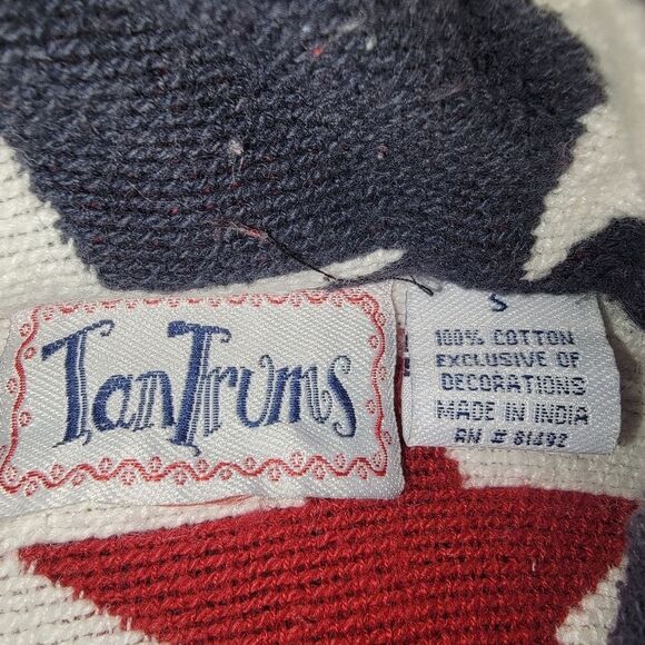 Tantrums Vintage USA American Flag Woven Jacket Stars Stripes size Small - Picture 6 of 6